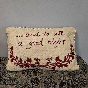 Pottery Barn '...and to all a good night' Lumbar Pillow, 9"x13"